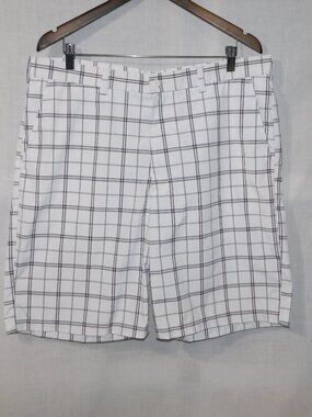Ben Hogan White Gray Plaid Check Golf Shorts Mens 38